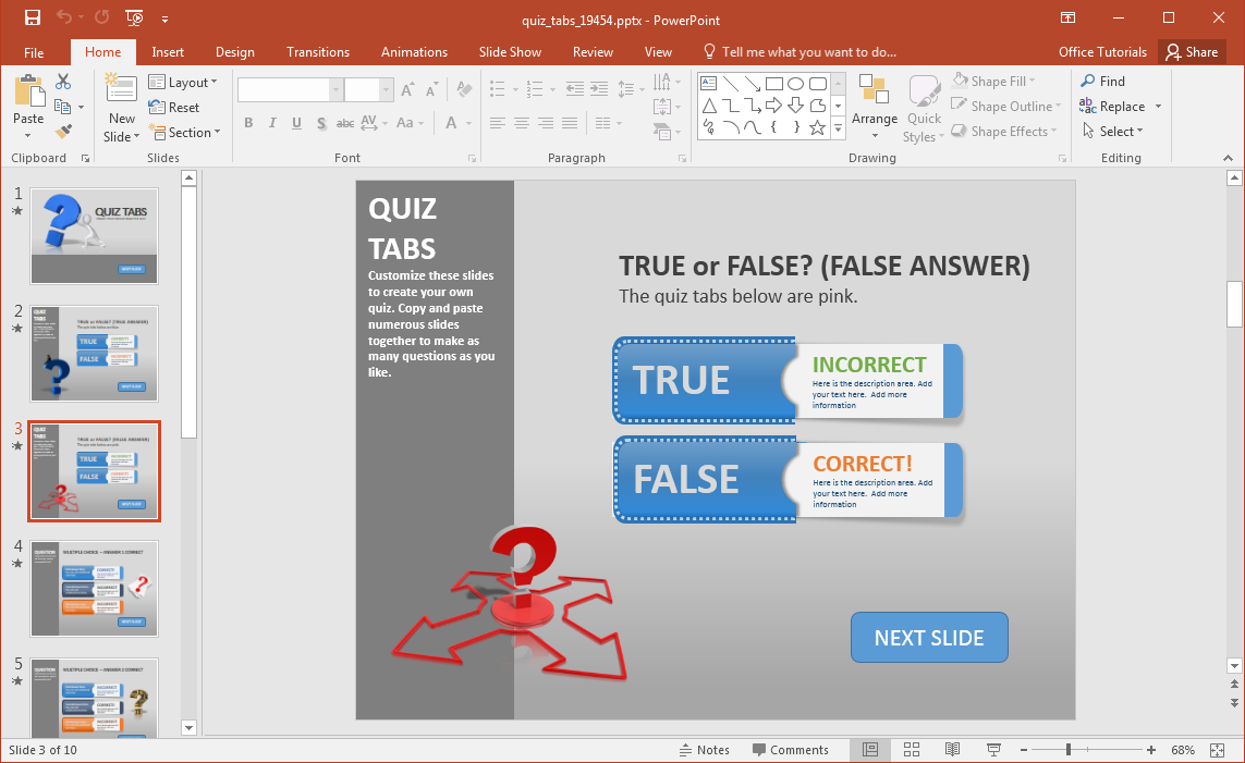Animated PowerPoint Quiz Template For Conducting Quizzes In How To Create A Template In Powerpoint