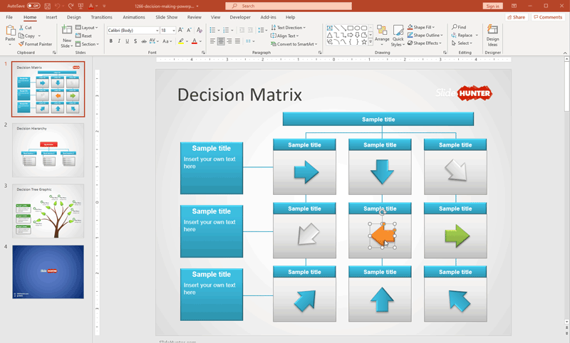 Decision Making Matrix PowerPoint Template