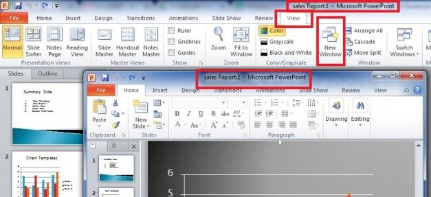Edit a PowerPoint Presentation in Two Windows