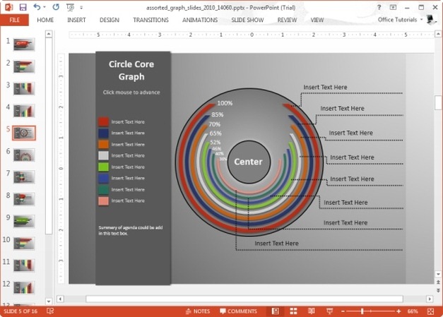 editable core graph for powerpoint