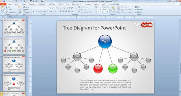 editable tree diagram example for powerpoint