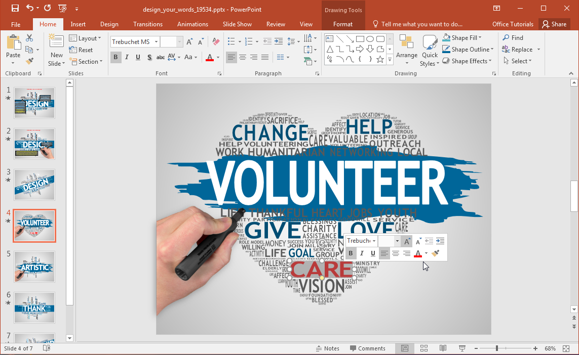 Animated Word Cloud PowerPoint Template Intended For Free Word Collage Template