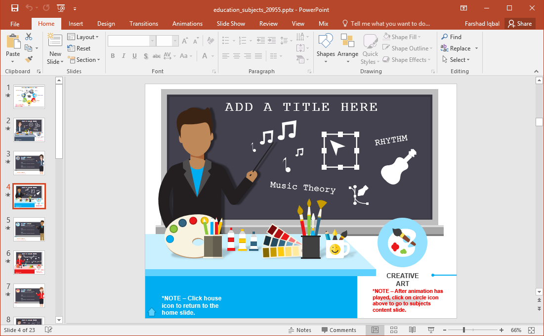 education subjects powerpoint template