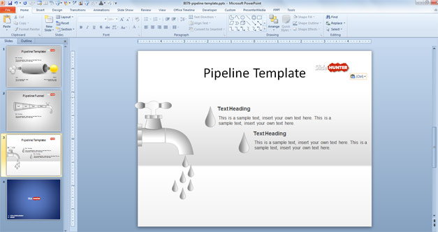 Pipeline template PowerPoint