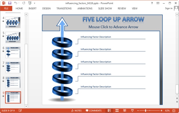 five loop animated arrow