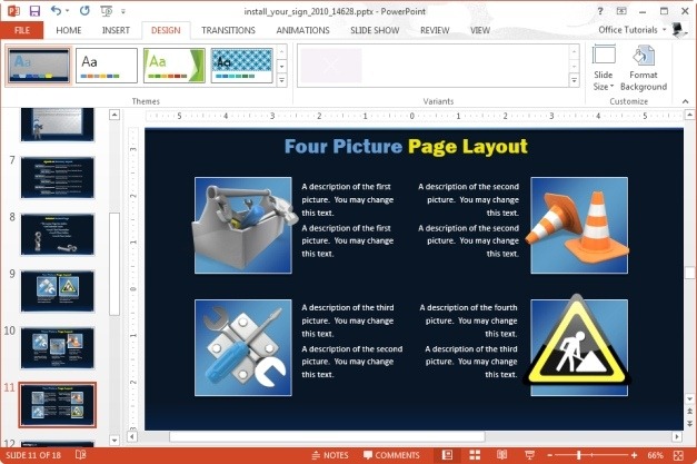 four picture powerpoint layout