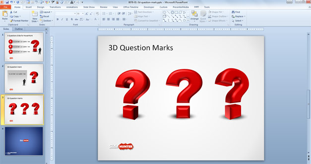 3D Question Mark PowerPoint