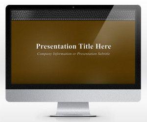 Widescreen Executive Leather PowerPoint Template Brown