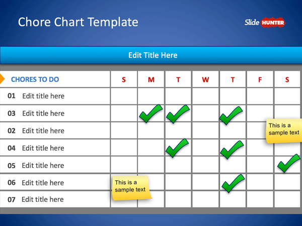 Chore Chart Template for PowerPoint