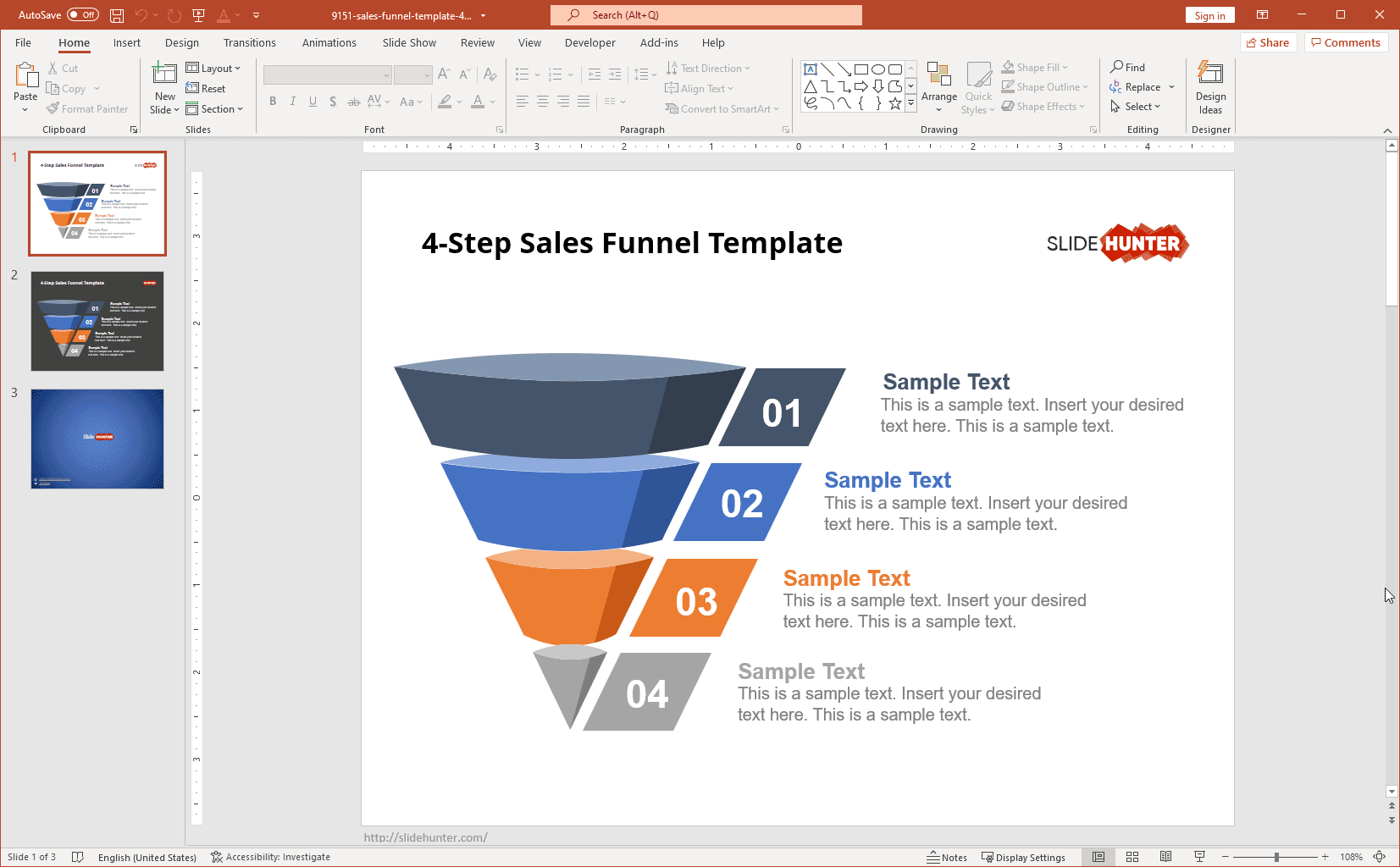 Free Sales Funnel Slides Template for PowerPoint