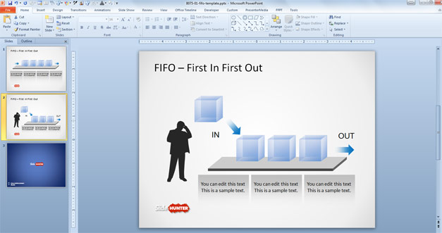 FIFO Queue Diagram in PowerPoint