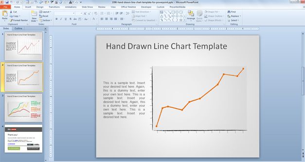 free Hand Drawn Line Chart Template for PowerPoint