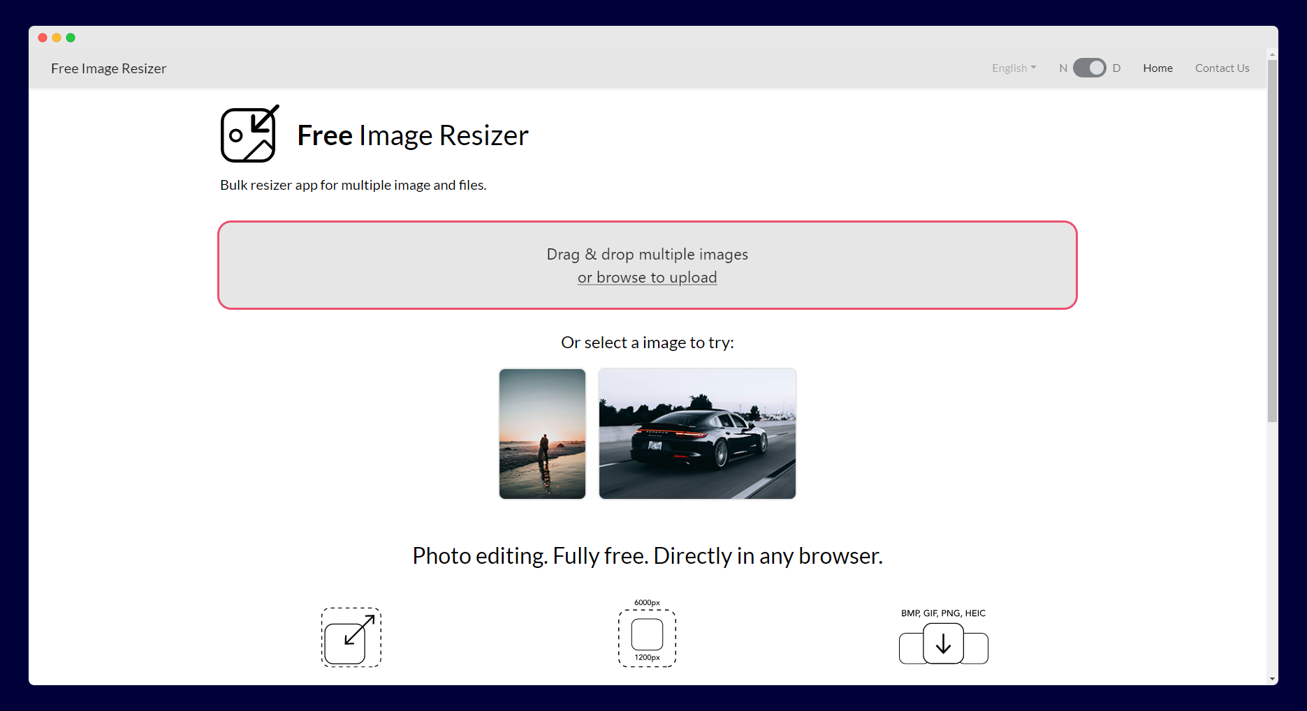 Comment redimensionner des images en ligne avec Free Image Resizer
