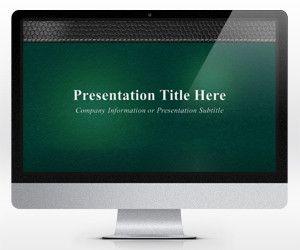 Widescreen Executive Leather PowerPoint Template Green (16:9)