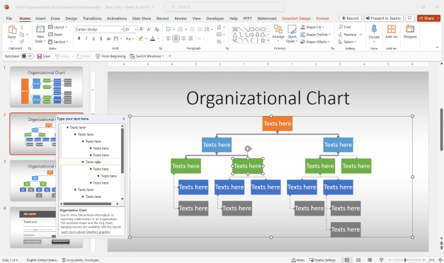 Free Org Chart PowerPoint Template & Presentation Slide