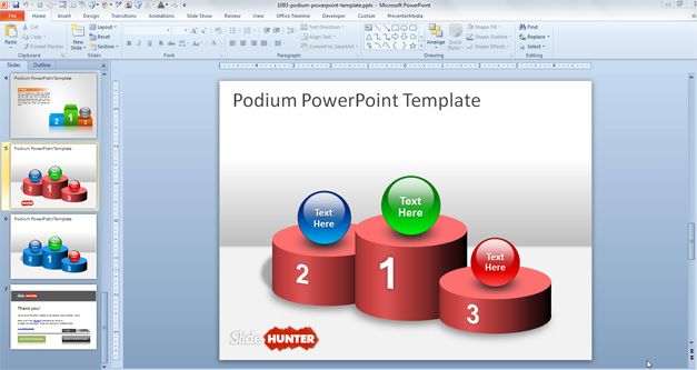 Gree Podium PowerPoint Template with Round Base