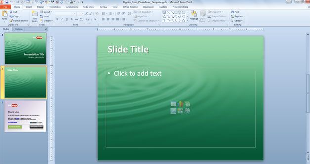 Free Ripples Green PowerPoint Template