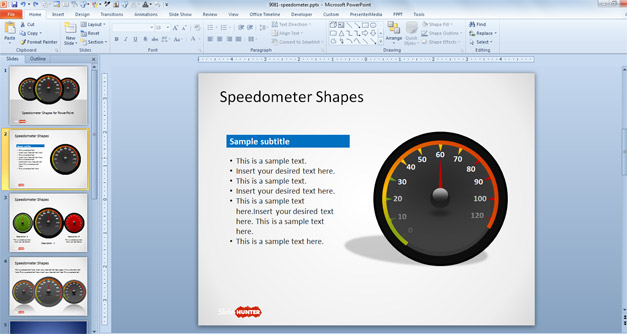 Dashboard graphics for PowerPoint presentations
