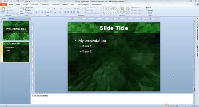 green free powerpoint template