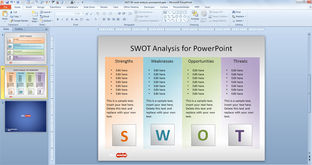 Free SWOT PowerPoint Template for presentations