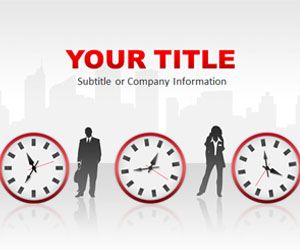 Time Management Red PowerPoint Template