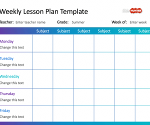 Weekly Lesson Plan Template for PowerPoint