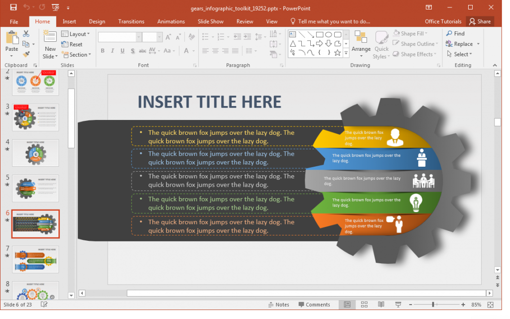 Gear Animations Powerpoint Template