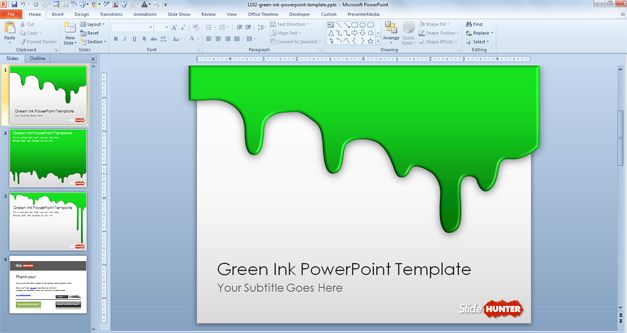 Free Green Painting PowerPoint backgrounds with gelatin style