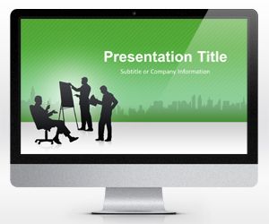 Business PowerPoint Template Green (16:9)