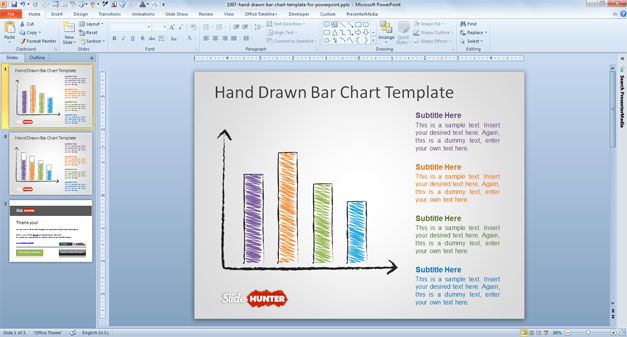 Hand Drawn Bar Chart Template for PowerPoint