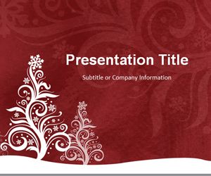 Pine Silhouette Red PowerPoint Template