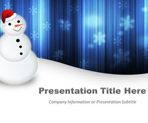 Happy Snowman Blue PowerPoint Template