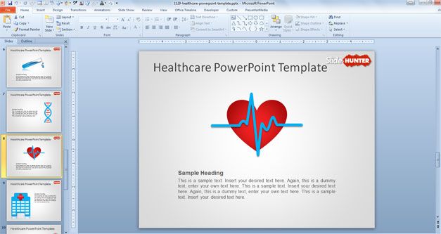 Free heart rate powerpoint template