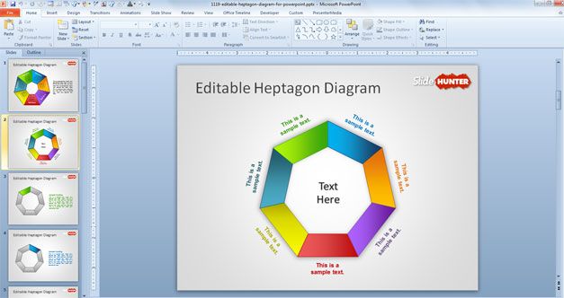 Editable Heptagon Diagram for PowerPoint Free