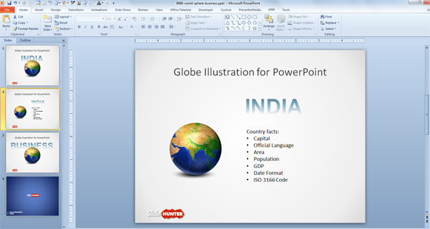 Business Earth Globe Concept Slide for PowerPoint