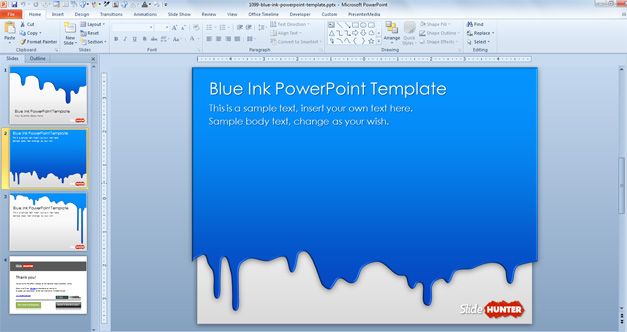 blue ink powerpoint template
