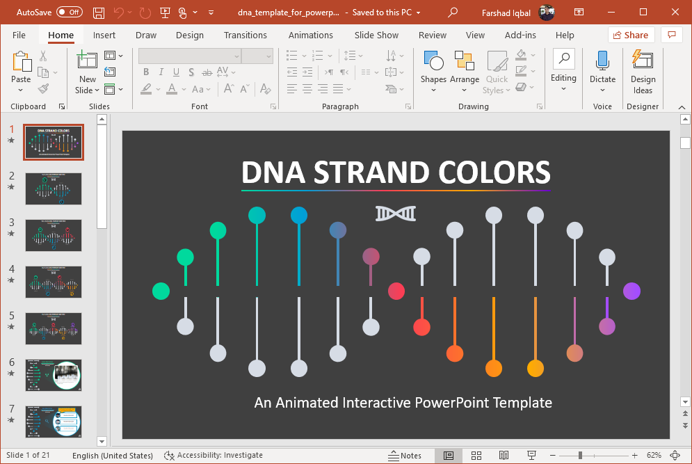 interactive dna template for powerpoint