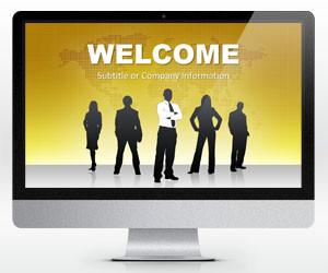 Widescreen Global Leadership Gold PowerPoint Template (16:9)