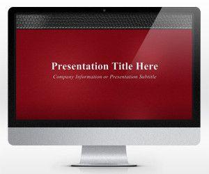 Widescreen Executive Leather PowerPoint Template Red (16:9)