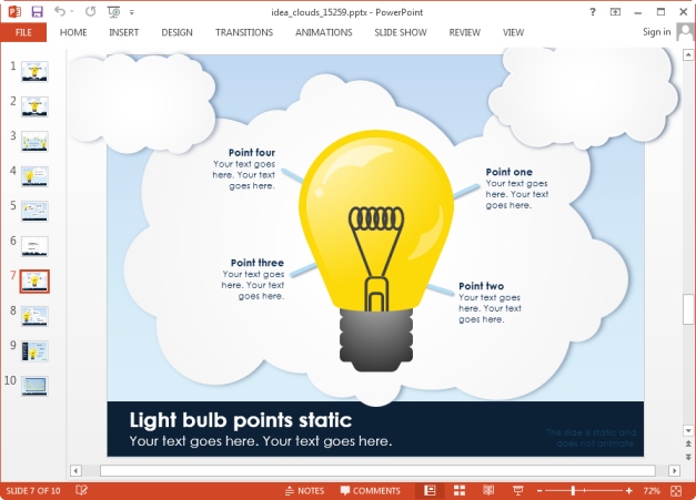 light bulb powerpoint template