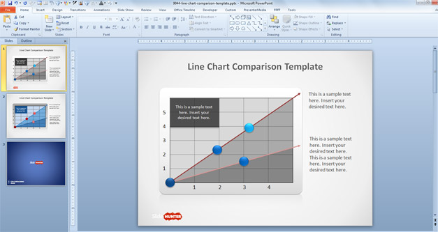 Line chart PowerPoint template
