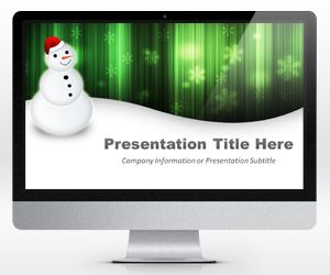 Widescreen Merry Christmas Snowman Powerpoint Template