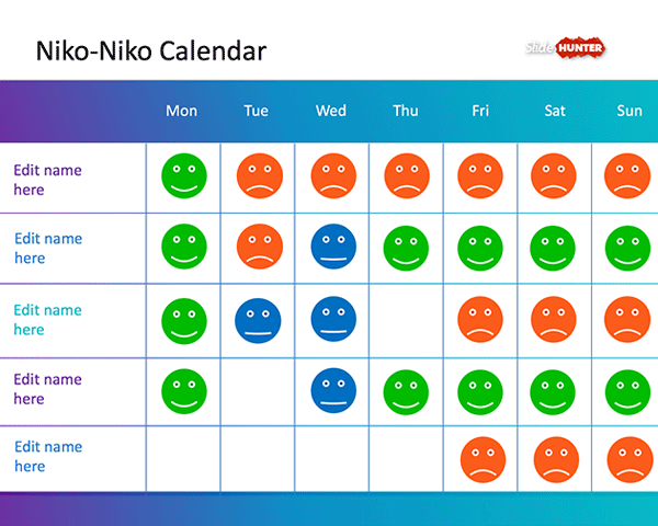 Niko-Niko Calendar PowerPoint Template