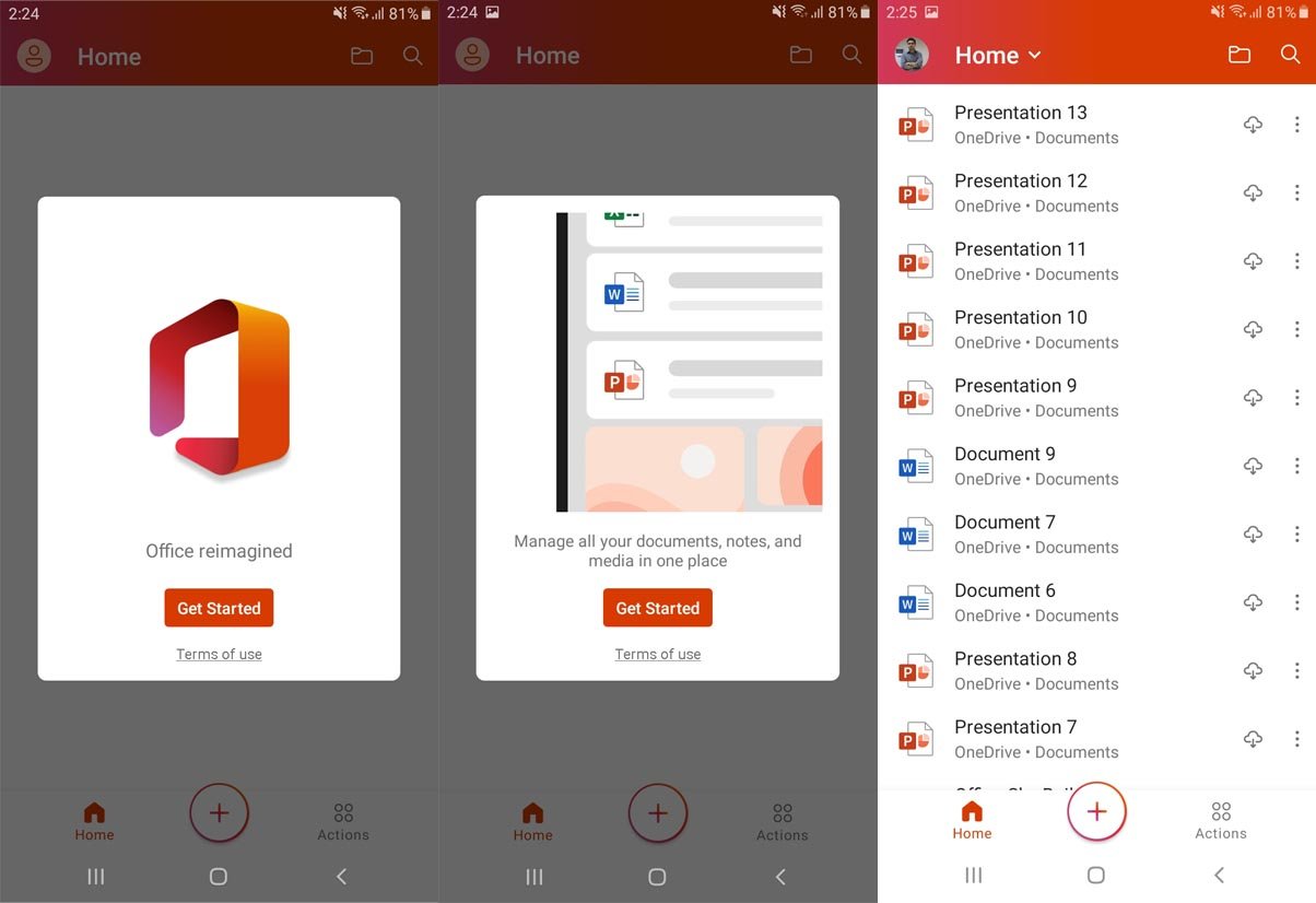 office app for android and ios