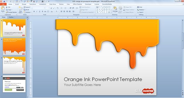 free orange background powerpoint template