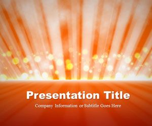 Light Rays Orange PowerPoint Template