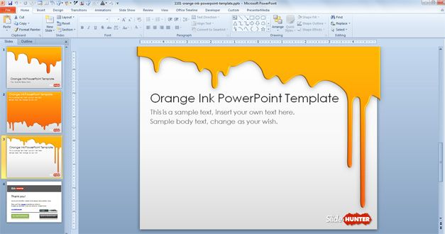 free orange PowerPoint template