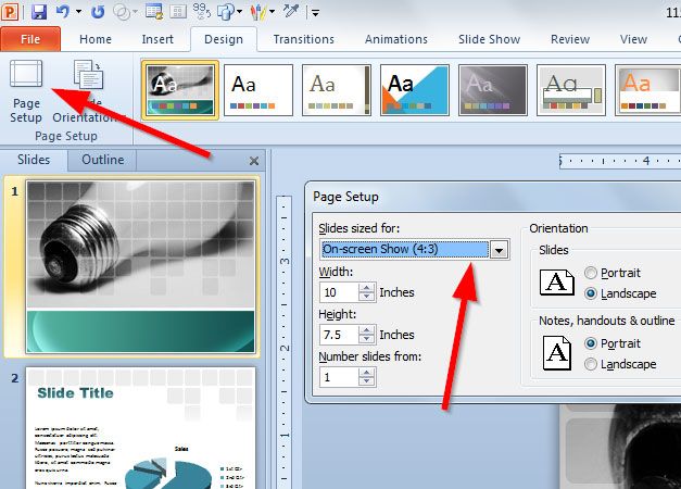 Make a 16:10 Presentation Template in PowerPoint 2010