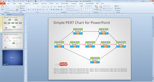 PERT Chart Slide Design for PowerPoint Presentations