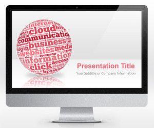 Widescreen Pink Sphere Internet PowerPoint Template (16:9)
